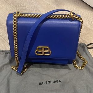 Balenciaga Sharp S shoulder royal blue bag, new